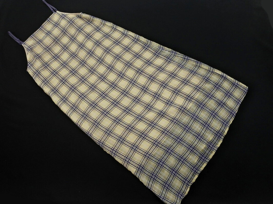 ネコポスOK Rope Picnic ロペピクニック チェック キャミソール ワンピース size38/黄 ■◇ ☆ fba6 レディース【USED】【中古】【古着】【ブランド古着買取・販売ABJ】
