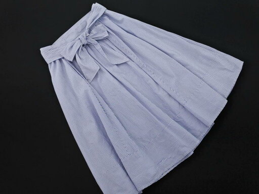 QUEENS COURT クイーンズコート ストライプ フレア Aライン 台形 スカート size2/青 ■◇ ☆ fdc4 レディース【USED】【中古】【古着】【ブランド古着買取・販売ABJ】 QUEENS COURT クイーンズコート ストライプ フレア Aライン 台形 スカート size2/青 ■◇ ☆ fdc4 レディース【USED】【中古】【古着】【ブランド古着買取・販売ABJ】