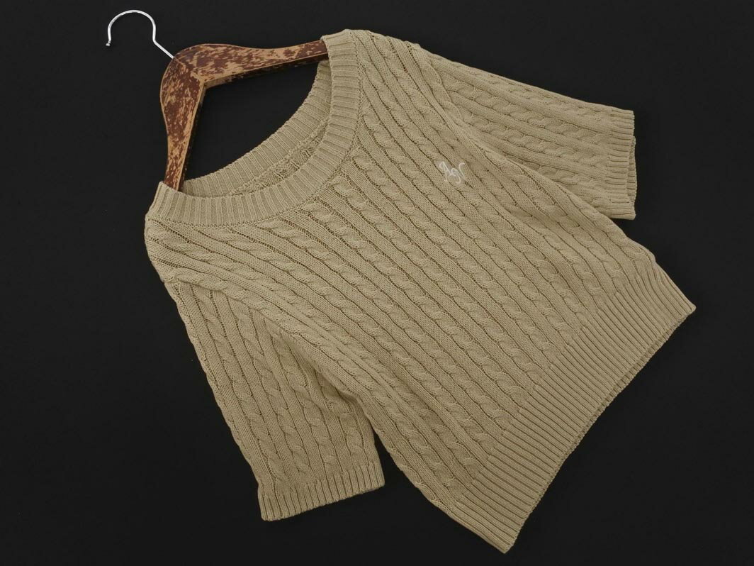 GRL グレイル 半袖 ニット sizeF/ベージュ ■◆ ☆ fgb6 レディース【USED】【中古】【古着】【ブランド古着買取・販売ABJ】