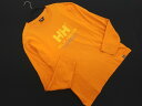 ネコポスOK HELLY HANSEN ヘリーハンセン ロゴプリント ロンT 長袖 カットソー sizeS/オレンジ ◇■ ☆ ejc4 メンズ【USED】【中...