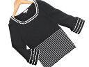 TO BE CHIC トゥービーシック ボーダー フリル ニット セーター size?/黒 ■◇ ☆ elb0 レディース【USED】【中古】【古着】【ブランド古着買取・販売ABJ】(4)