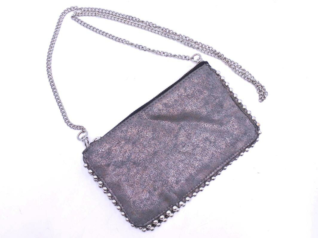 ZARA ザラ チェーン ショルダー バッグ グレー ■■ ☆ fbb7 レディース【USED】【中古】【古着】【ブランド古着買取・販売ABJ】