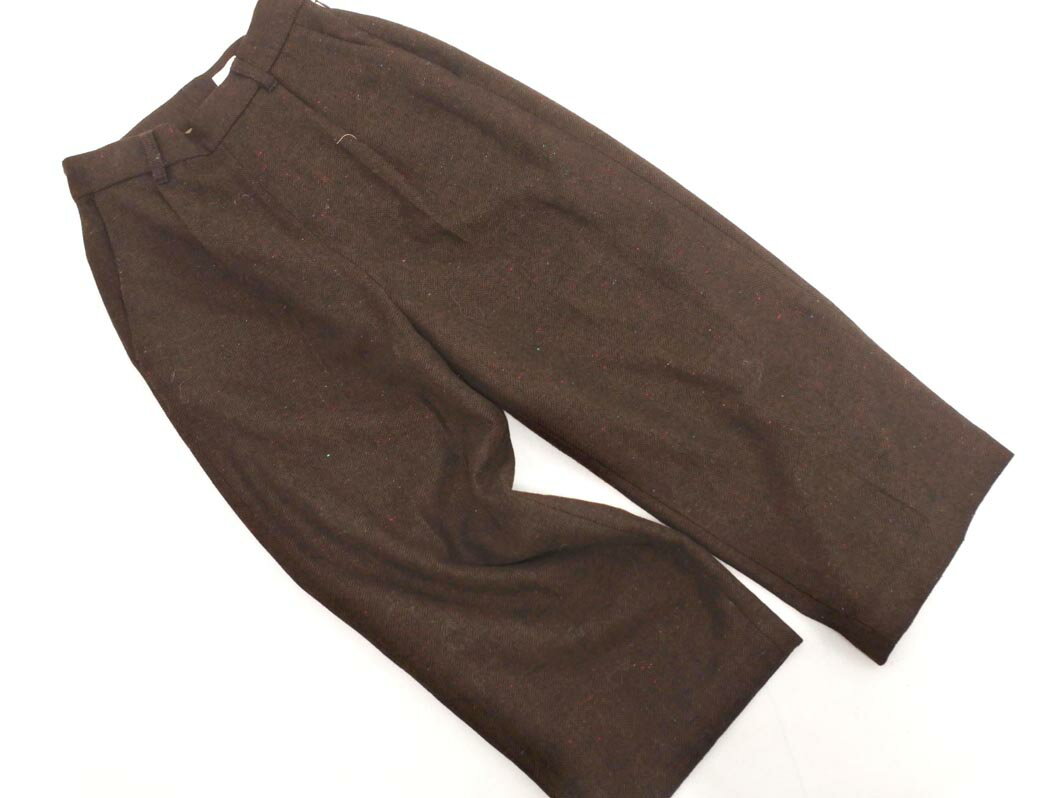 URBAN RESEARCH DOORS アーバンリサーチドアーズ ウール混 ヘリンボーン クロップド パンツ size38/ブラウン ◇■ ☆ fbb7 レディース【USED】【中古】【古着】【ブランド古着買取・販売ABJ】