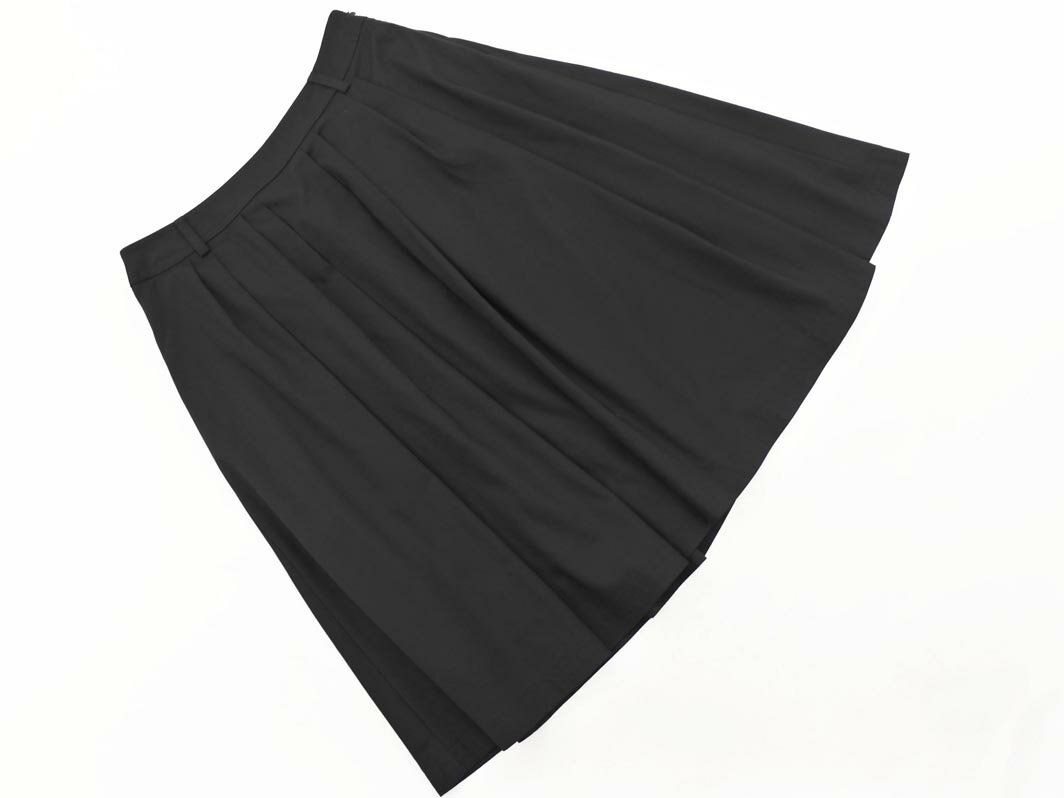 AMACA アマカ タック フレア スカート size38/黒 ■■ ☆ fic4 レディース【USED】【中古】【古着】【ブランド古着買取・販売ABJ】