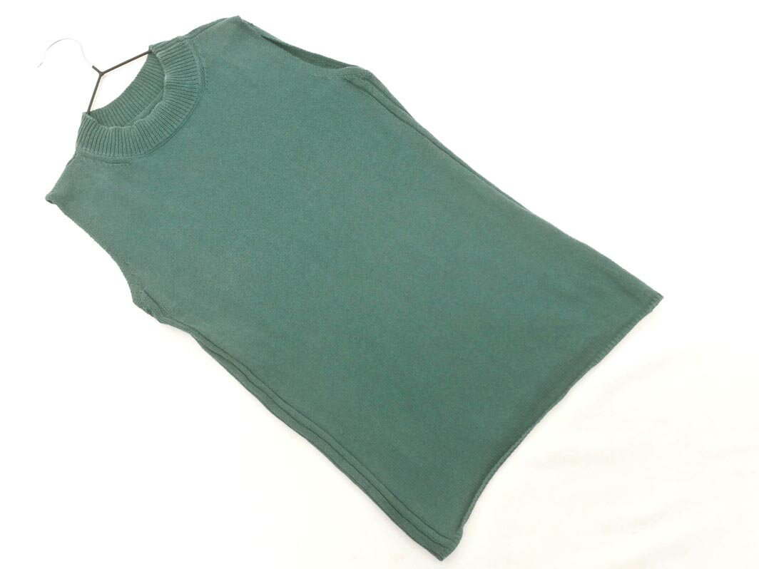 ネコポスOK johnbull ジョンブル モックネック ノースリーブ ニット セーター sizeF/緑 ■◆ ☆ ffc3 レディース【USED】【中古】【古着】【ブランド古着買取・販売ABJ】