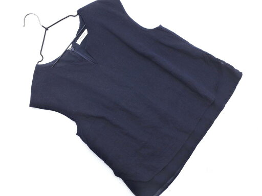 FREAK'S STORE フリークスストア リネン混 ノースリーブ ブラウス シャツ sizeM/紺 ■◆ ☆ fdc4 レディース【USED】【中古】【古着】【ブランド古着買取・販売ABJ】 FREAK'S STORE フリークスストア リネン混 ノースリーブ ブラウス シャツ sizeM/紺 ■◆ ☆ fdc4 レディース【USED】【中古】【古着】【ブランド古着買取・販売ABJ】