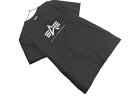 ネコポスOK ALPHA INDUSTRIES アルファインダストリーズ ロゴ プリント Tシャツ sizeL/黒 ■◆ ☆ fgb1 メンズ【USED】【中古...