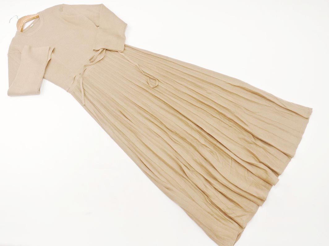 Mila Owen ミラオーウェン プリーツ ニット ワンピース size1/ブラウン ◇■ ☆ gib7 レディース【USED】【中古】【古着】【ブランド古着買取・販売ABJ】 furugi-abj-11222211 ブランド古着ならABJ パッケージ画像