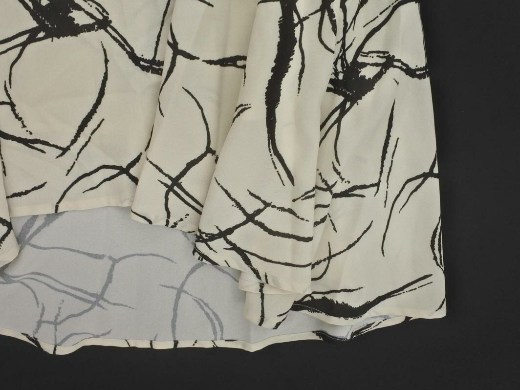 ネコポスOK INDEX インデックス 総柄 マーメイド スカート sizeM/オフホワイトx黒 ■◇ ☆ fec0 レディース【USED】【中古】【古着】【ブランド古着買取・販売ABJ】