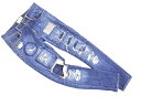 Ungrid アングリッド クラッシュ加工 デニムパンツ size24/青 ■■ ☆ fcc4 レディース【USED】【中古】【古着】【ブランド古着買取・販売ABJ】