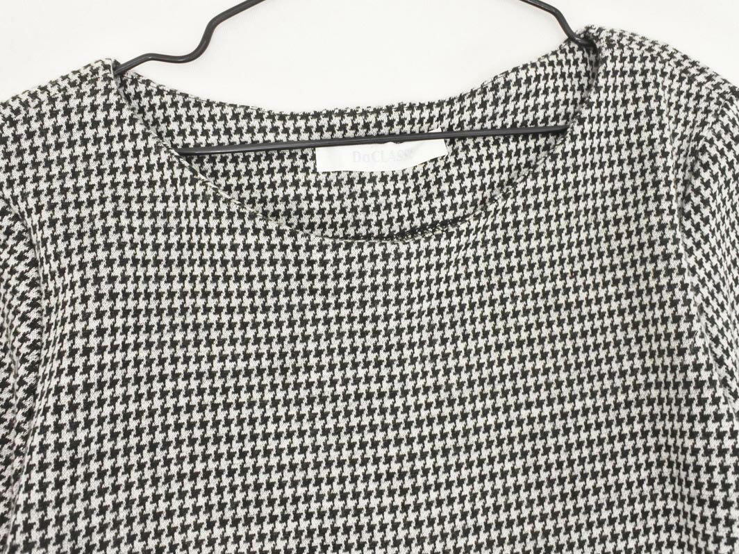 DoCLASSE ドゥクラッセ ウール混 千鳥柄 ワンピース sizeM/グレーx黒 ◇■ ☆ fhc7 レディース【USED】【中古】【古着】【ブランド古着買取・販売ABJ】