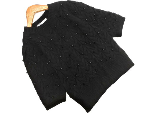 ZARA ザラ ウール混 ケーブル編み ビーズ ニット セーター sizeM/黒 ◇■ ☆ feb5 レディース【USED】【中古】【古着】【ブランド古着買取・販売ABJ】 ZARA ザラ ウール混 ケーブル編み ビーズ ニット セーター sizeM/黒 ◇■ ☆ feb5 レディース【USED】【中古】【古着】【ブランド古着買取・販売ABJ】