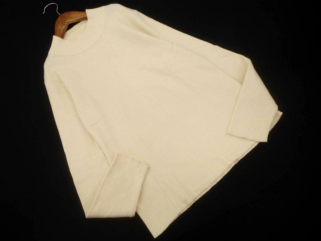 GLOBAL WORK グローバルワーク リブ ハイネック ニット セーター sizeM/アイボリー ◇■ ☆ fka7 レディー..