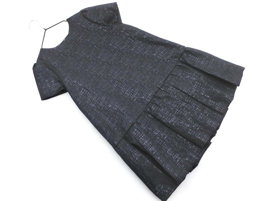 green label relaxing グリーンレーベルリラクシング ユナイテッドアローズ 裾タック チュニック ワンピース 黒 ■◆ ☆ ffc3 レディース【USED】【中古】【古着】【ブランド古着買取・販売ABJ】