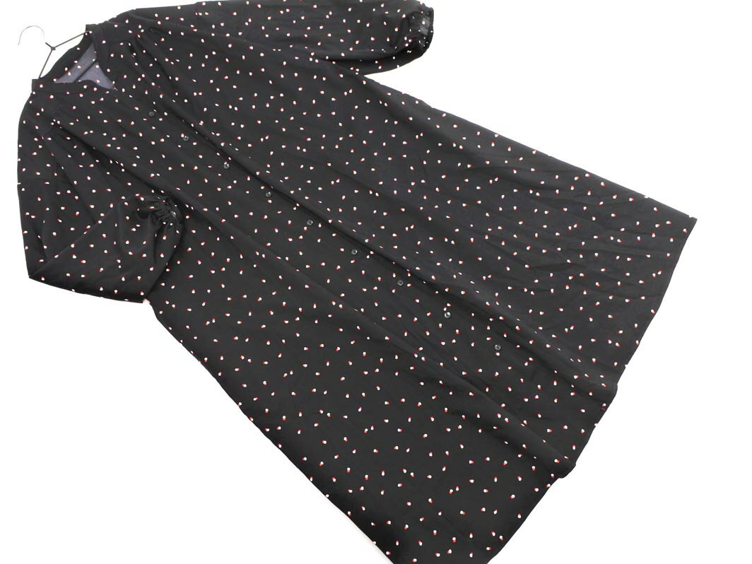 GLOBAL WORK グローバルワーク ドット ワンピース sizeM/黒 ■◇ ☆ feb6 レディース【USED】【中古】【古着】【ブランド古着買取・販売ABJ】