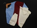 LOWRYS FARM ローリーズファーム ウール混 切替 ニット セーター sizeM/水色x白x赤 ◇■ ☆ feb6 レディース【USED】【中古】【古着】【ブランド古着買取・販売ABJ】(4)