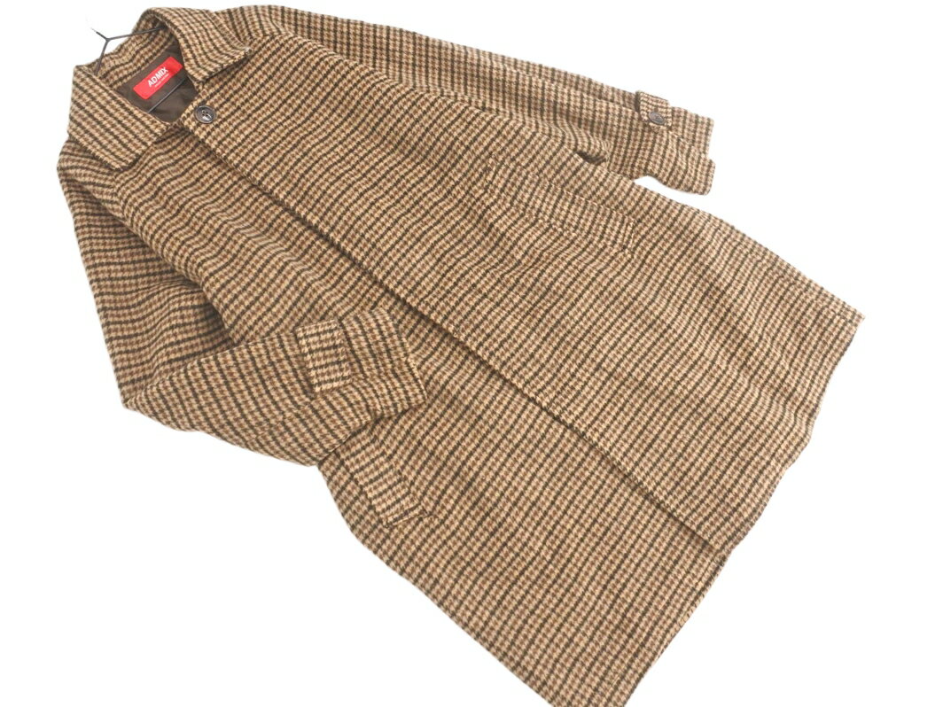 ATELIER SAB アトリエサブ MEN ウール混 千鳥柄 コート sizeM/茶 ◇■ ☆ fkb8 レディース【USED】【中古..