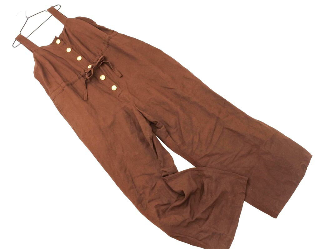 MOUSSY マウジー リネン混 サロペット オーバーオール size1/茶 ■◆ ☆ feb4 レディース【USED】【中古】【古着】【ブランド古着買取・販売ABJ】