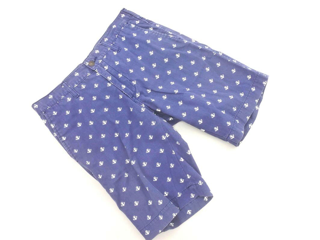 LEVI&#039;S リーバイス イカリ柄 ハーフ パンツ size30/紺 ■◆ ☆ ffd0 メンズ【USED】【中古】【古着】..