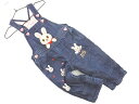 MIKIHOUSE ミキハウス ラビット柄 刺繍 オーバーオール ロンパース size80cm/紺 ■■ ☆ feb3 子供服【USED】【中古】【古着】【ブラ...