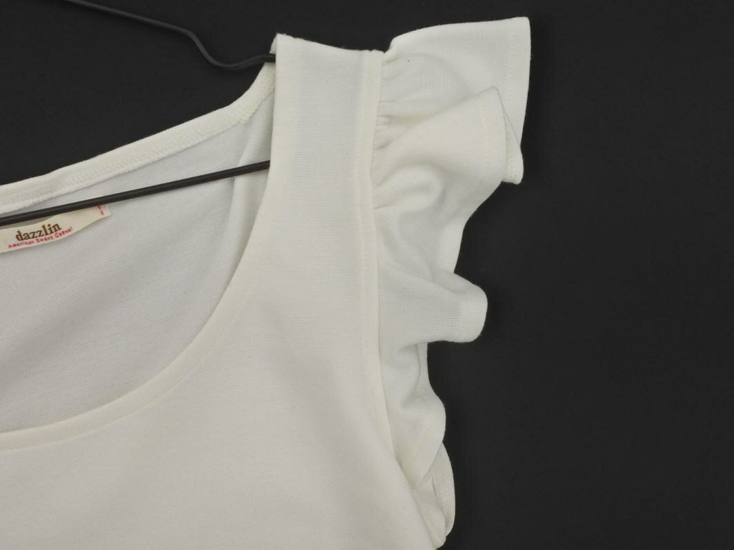 dazzlin ダズリン フレアスリーブ カットソー sizeF/白 ■◆ ☆ fec6 レディース【USED】【中古】【古着】【ブランド古着買取・販売ABJ】