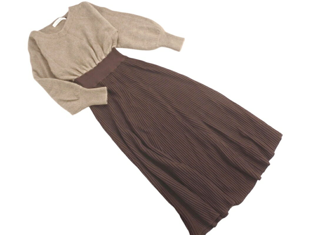 LAGUNAMOON ラグナムーン ウール混 ニット ワンピース sizeS/ベージュ ◇■ ☆ fkb8 レディース【USED】【中古】【古着】【ブランド古着買取・販売ABJ】