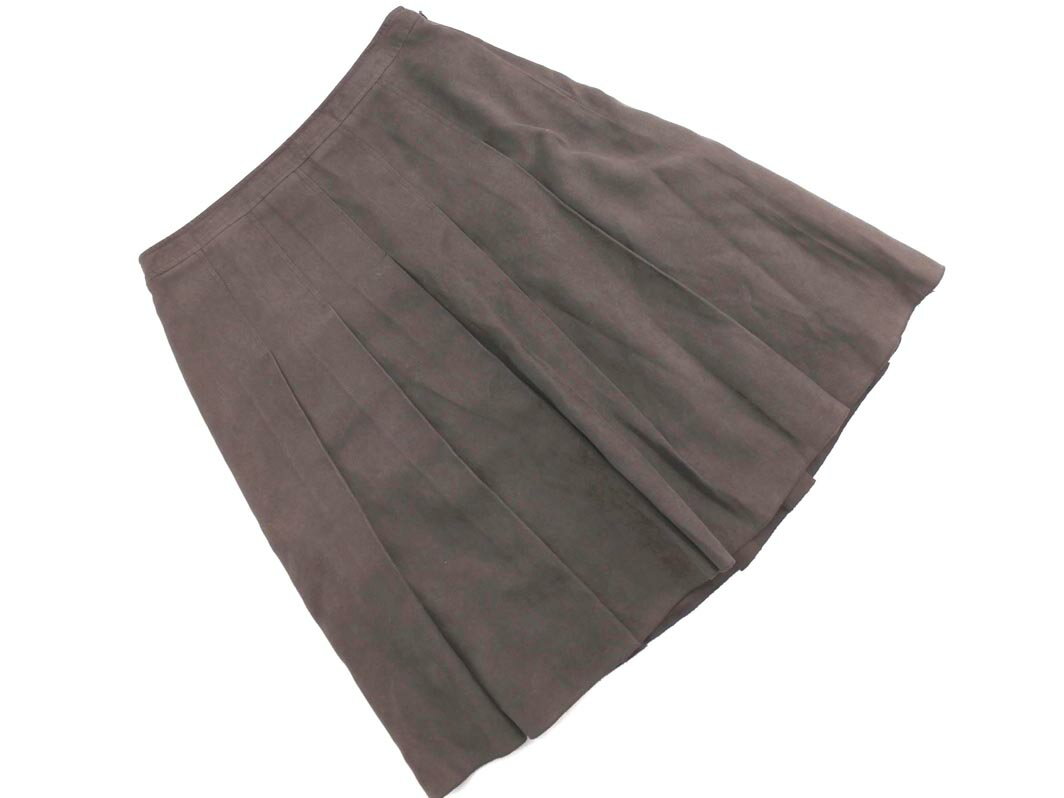 ofuon オフオン スウェード調 プリーツ スカート size36/焦茶 ◇■ ☆ fkb8 レディース【USED】【中古】【古着】【ブランド古着買取・販売ABJ】