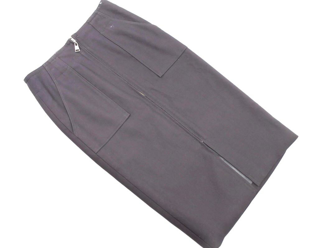 グリーンレーベルリラクシング ユナイテッドアローズ ジップアップ タイト スカート size36/チャコール ■■ ☆ fec3 レディース【USED】【中古】【古着】【ブランド古着買取・販売ABJ】