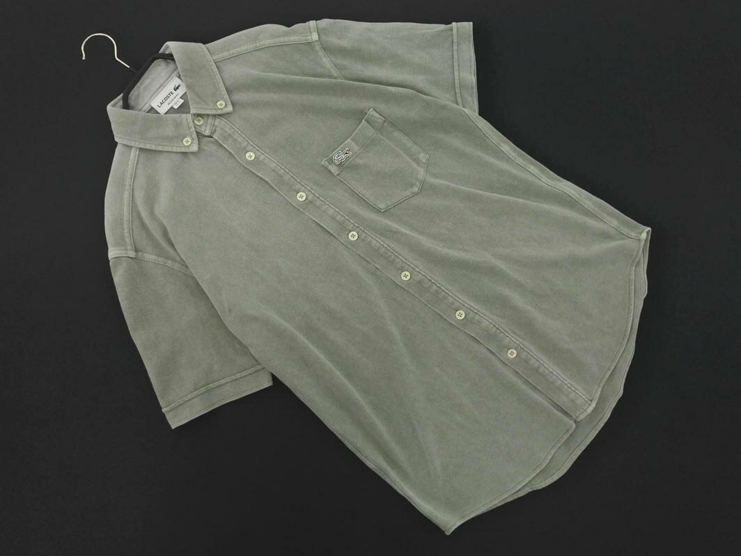 LACOSTE ラコステ ロゴ ボタンダウン シャツ sizeXS/薄緑 ■◆ ☆ ffa2 メンズ【USED】【中古】【古着】【ブランド古着買取・販売ABJ】