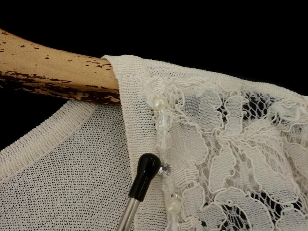 ネコポスOK MISCH MASCH ミッシュマッシュ レース ニット sizeM/オフホワイト ■◆ ☆ ffc3 レディース【USED】【中古】【古着】【ブランド古着買取・販売ABJ】