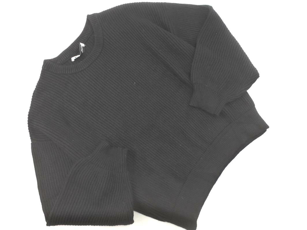 ZARA ザラ リブ編み ニット セーター sizeM/黒 ◇■ ☆ fja8 レディース【USED】【中古】【古着】【ブラン..