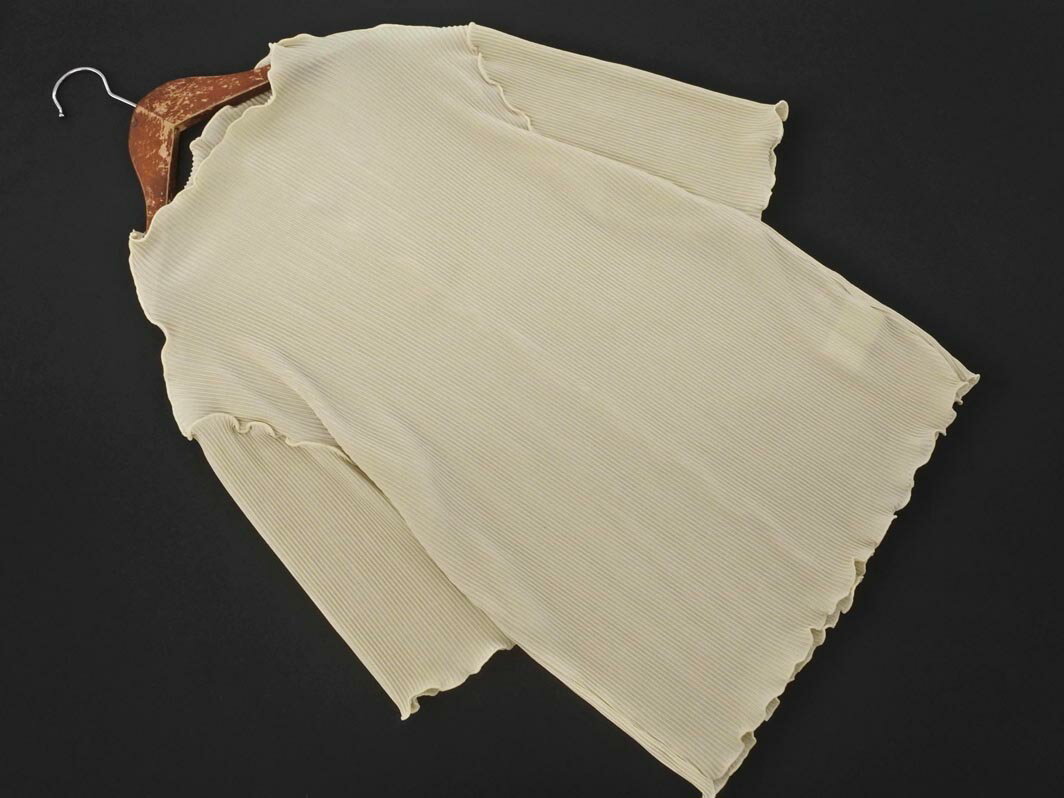 ネコポスOK CLASSICAL ELF クラシカルエルフ プリーツ 5分袖 カットソー sizeM/ベージュ ■◆ ☆ ffb1 レディース【USED】【中古】【古着】【ブランド古着買取・販売ABJ】