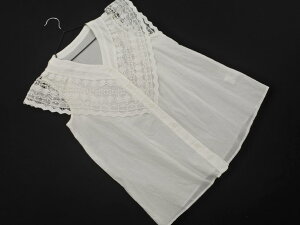 ネコポスOK Elura エルーラ アダストリア レース 切替 ブラウス シャツ sizeF/白 ■◆ ☆ ffb1 レディース【USED】【中古】【古着】【ブランド古着買取・販売ABJ】