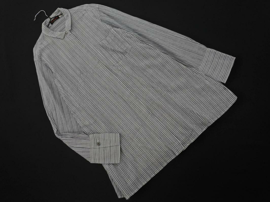 ネコポスOK EVEX by KRIZIA エヴェックスバイクリツィア ストライプ シャツ size40/白xグレー ◇■ ☆ fja8 レディース【USED】【中古】【古着】【ブランド古着買取・販売ABJ】(4)