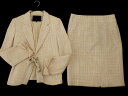 UNTITLED アンタイトル ジャケット スカート セットアップ size3/ベージュ ■◇ ☆ ffc3 レディース【USED】【中古】【古着】【ブランド古着買取・販売ABJ】