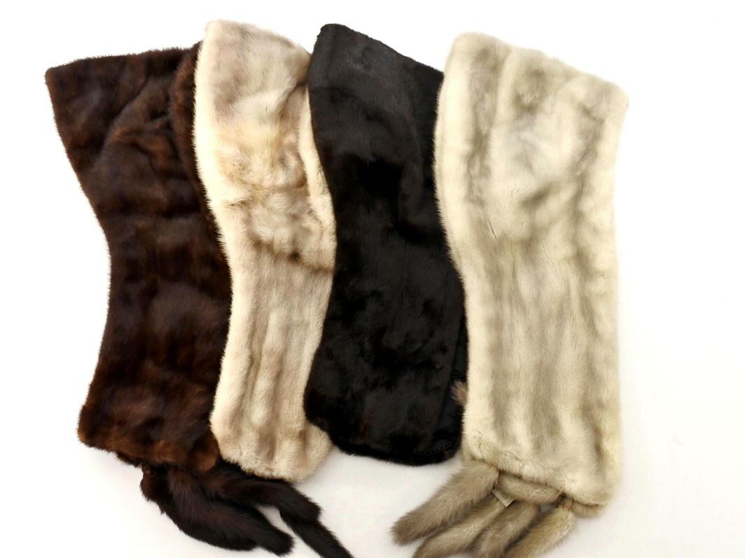 BLACKGLAMA ブラックグラマ GraceFur SAIKATSU OSFUR リアルファー 4点セット まとめ グレーxブラウン ■■◎ ☆ fka6 レディース【USED】【中古】【古着】【ブランド古着買取・販売ABJ】