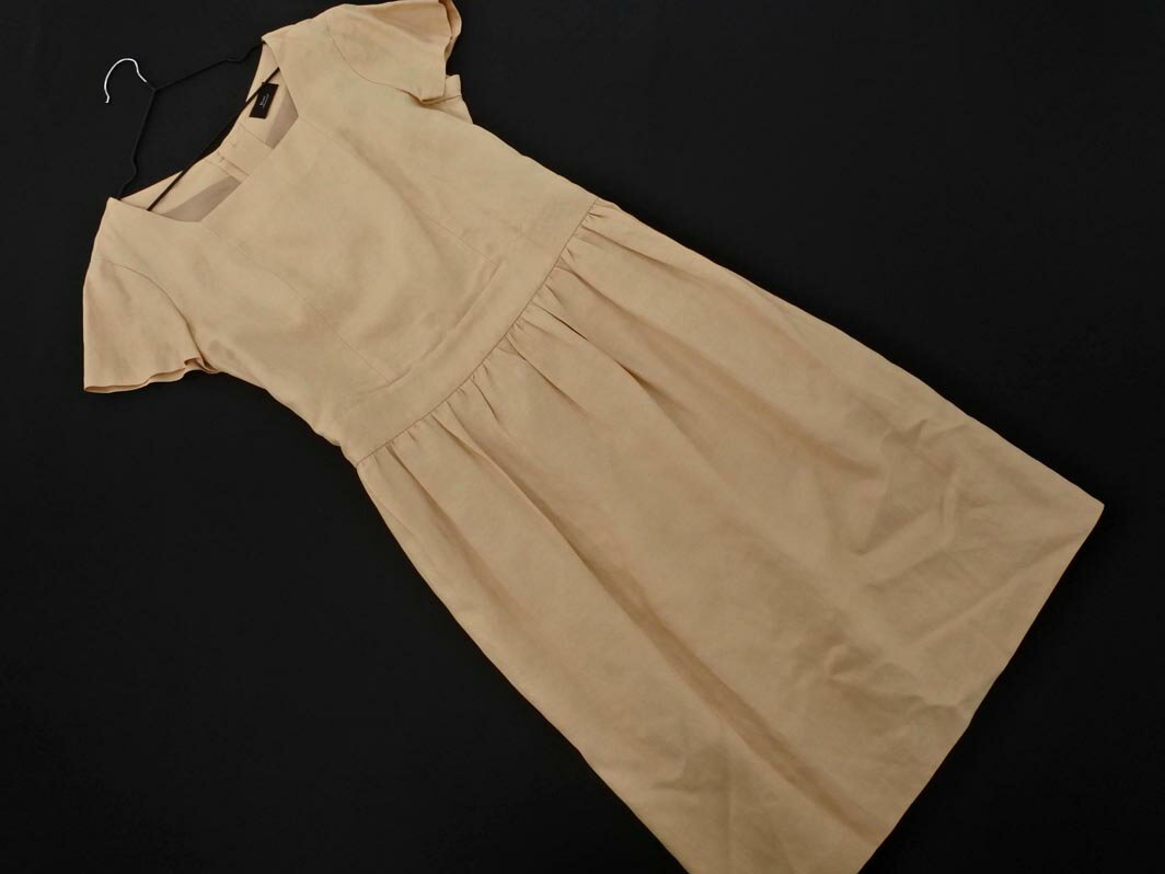 URBAN RESEARCH DOORS アーバンリサーチドアーズ リネン混 Aライン ワンピース sizeOne/ベージュ ■◆ ☆ ffb3 レディース【USED】【中古】【古着】【ブランド古着買取・販売ABJ】