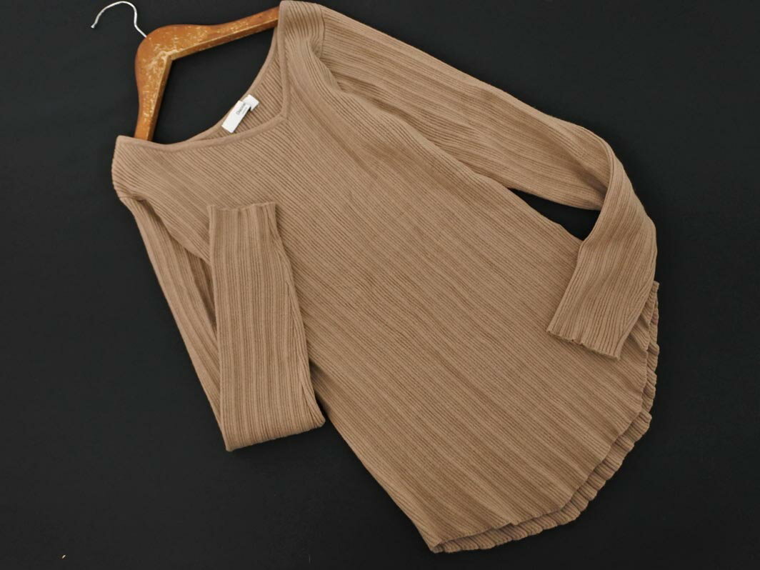 Discoat ディスコート リブ ニット セーター sizeF/ベージュ ◇■ ☆ fkb8 レディース【USED】【中古】【古着】【ブランド古着買取・販売ABJ】