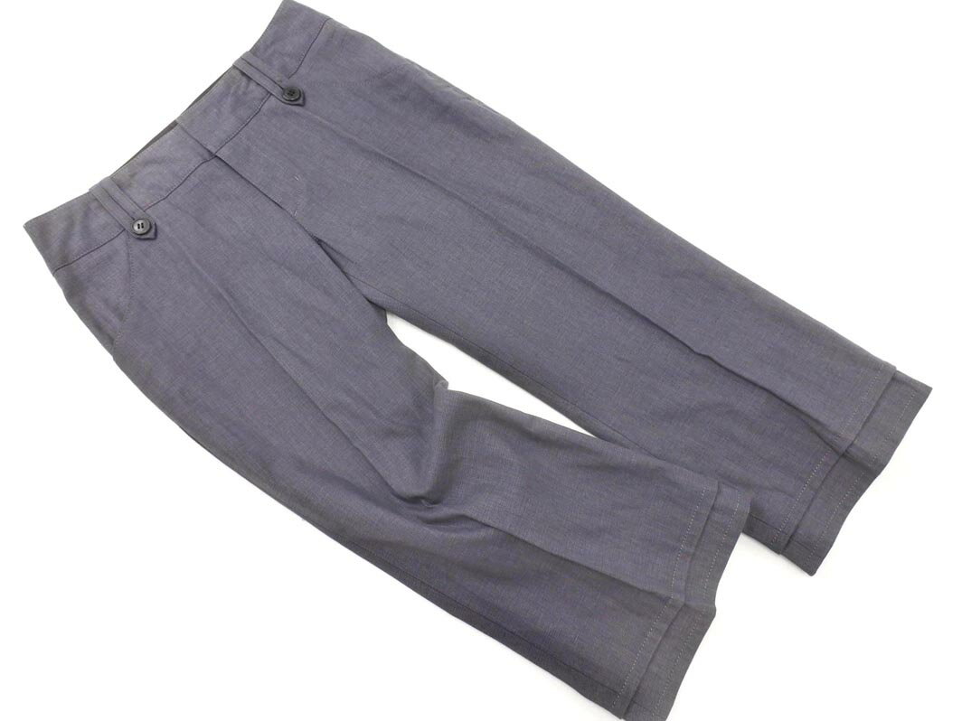 simplicite シンプリシテェ リネン混 クロップド パンツ size38/濃紺 ■◇ ☆ gea7 レディース