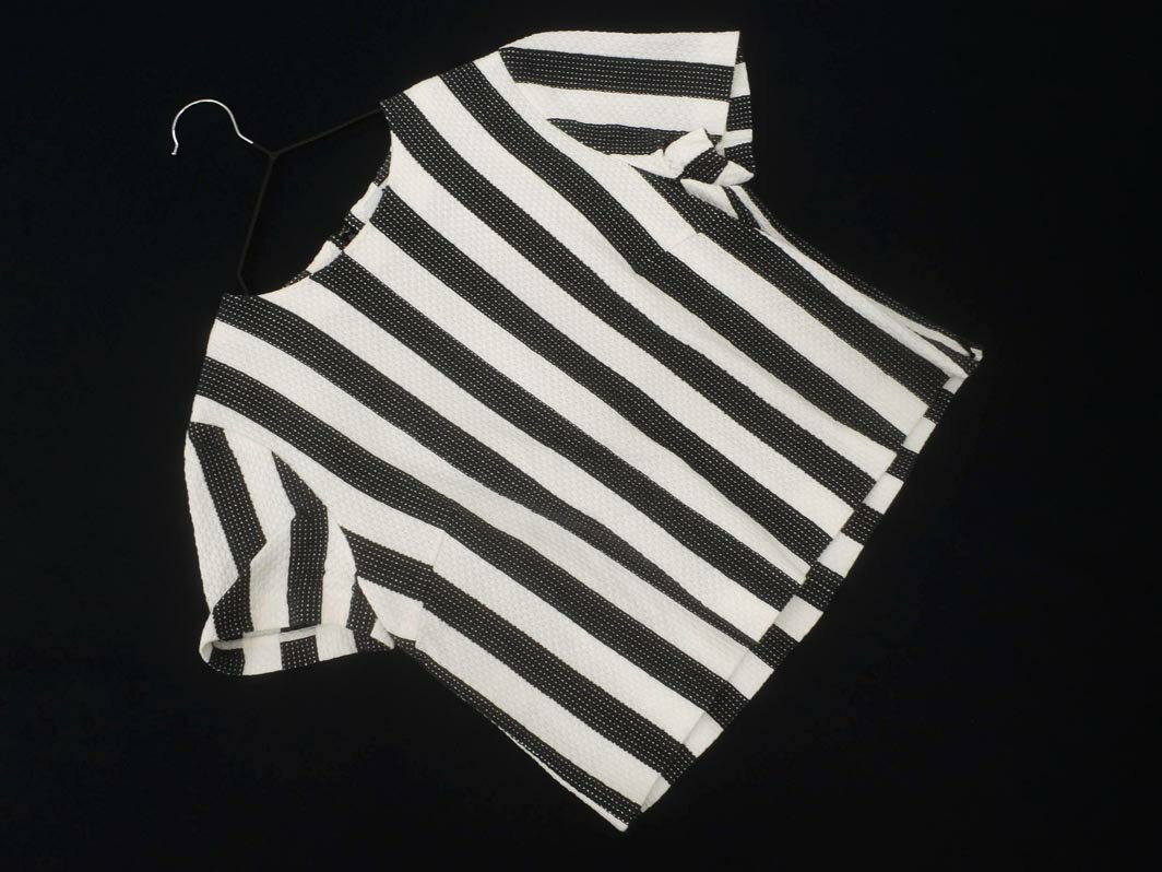 Aquascutum アクアスキュータム ストライプ プルオーバー カットソー 白x黒 ■◆ ☆ fha7 レディース【USED】【中古】【古着】【ブランド古着買取・販売ABJ】(4)