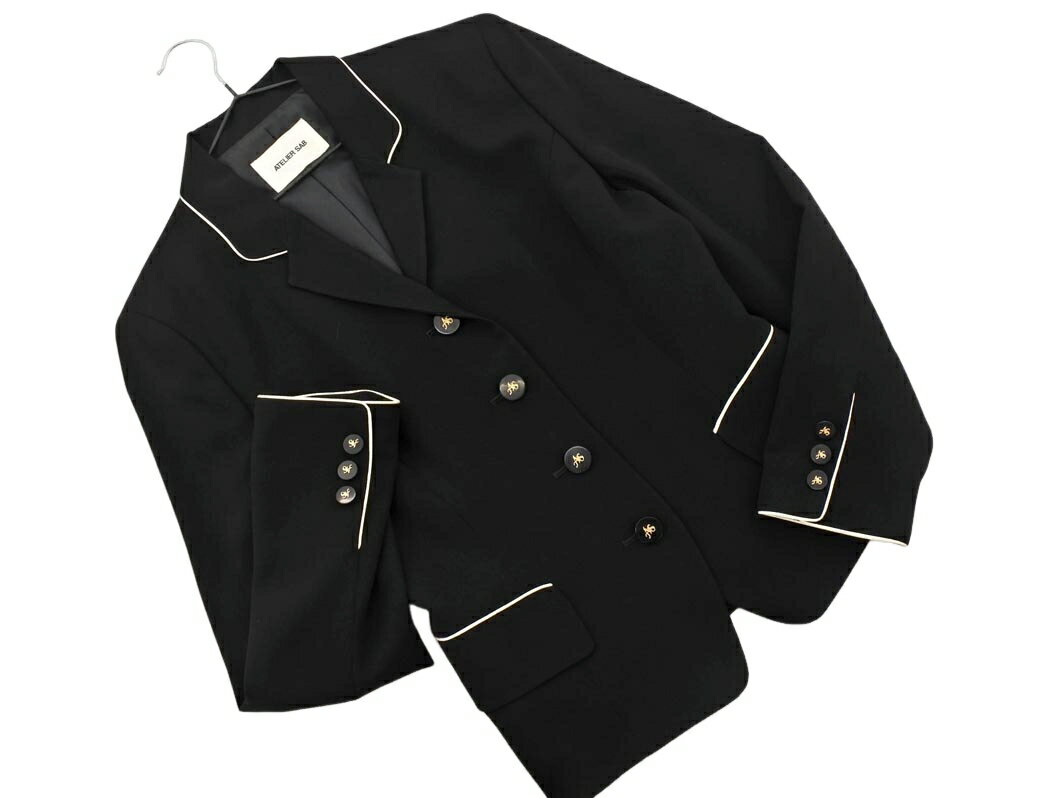 ATELIER SAB アトリエサブ テーラード ジャケット 黒 ◇■ ☆ fka6 レディース【USED】【中古】【古着】【..