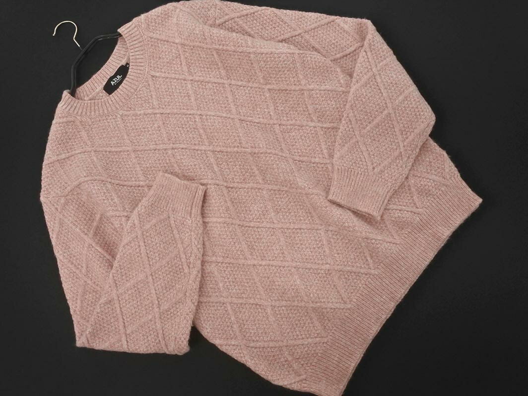 AZUL BY MOUSSY アズールバイマウジー クルーネック ニット セーター sizeM/ピンク ◇■ ☆ fic5 メンズ【..