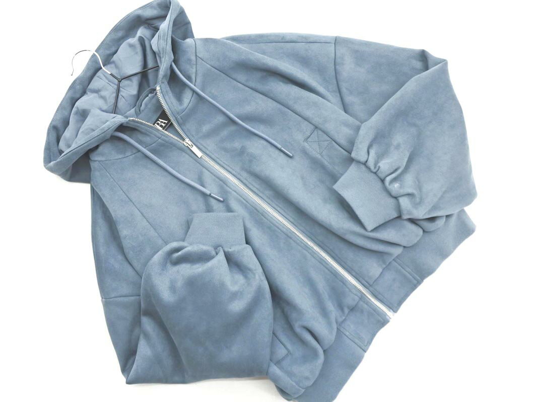 ZARA ザラ フェイクスエード クロップド ジップアップ パーカー sizeS/青 ◇■ ☆ gac6 レディース【USED】【中古】【古着】【ブランド古..