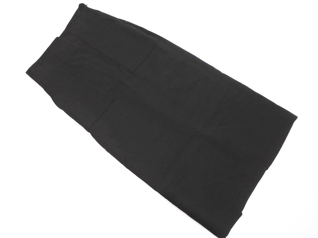 ネコポスOK ROPE ロペ リネン混 ベーカー ロング スカート size38/黒 ■◇ ☆ gec2 レ...