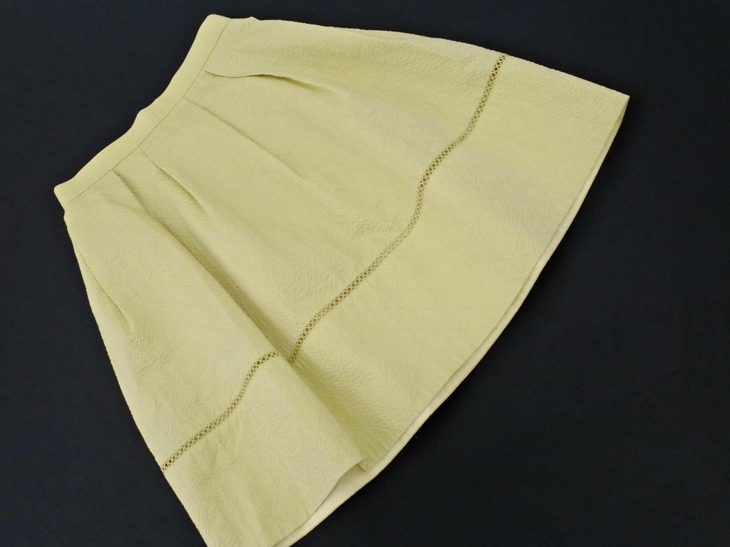 JILLSTUART ジルスチュアート レース Aライン 台形 スカート size2/黄 ■◇ ☆ fbc5 レディース【USED】【中古】【古着】【ブランド古着買取・販売ABJ】