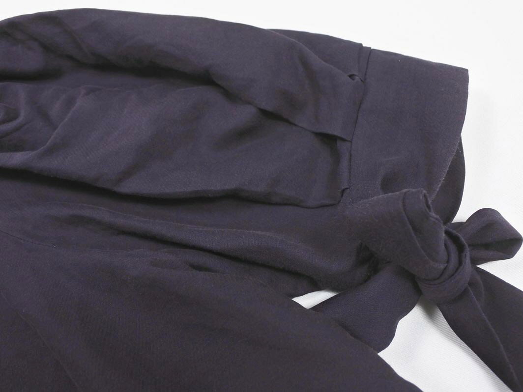 Mila Owen ミラオーウェン リネン混 ボリュームスリーブ 半袖 ブラウス シャツ size0/濃紺 ■◆ ☆ gfb8 レディース【USED】【中古】【古着】【ブランド古着買取・販売ABJ】 furugi-abj-11189822 ブランド古着ならABJ サンプル画像2
