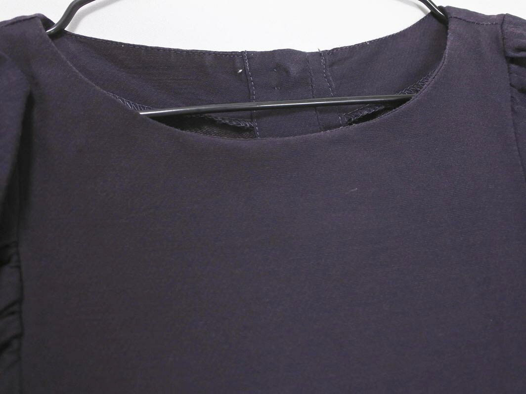 Mila Owen ミラオーウェン リネン混 ボリュームスリーブ 半袖 ブラウス シャツ size0/濃紺 ■◆ ☆ gfb8 レディース【USED】【中古】【古着】【ブランド古着買取・販売ABJ】 furugi-abj-11189822 ブランド古着ならABJ サンプル画像3
