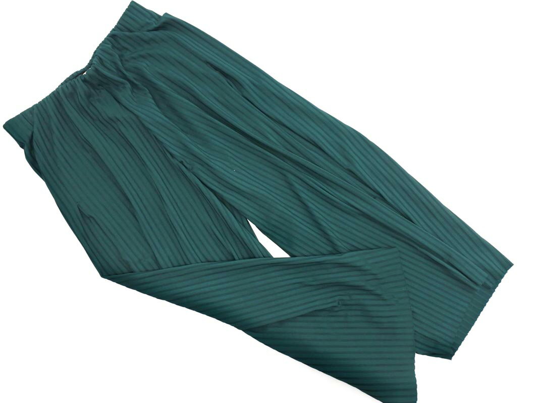 ZARA TRF ザラ トラファ ストライプ プリーツ イージー パンツ sizeS/緑 ■◇ ☆ fab5 レディース【USED】【中古】【古着】【ブランド古着買取・販売ABJ】