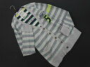 THE SHOP TK ザショップティーケー タケオキクチ ワッペン ボーダー カーディガン sizeF/グレーx黄緑 ■◇ ☆ fcc1 メンズ【USED】【...