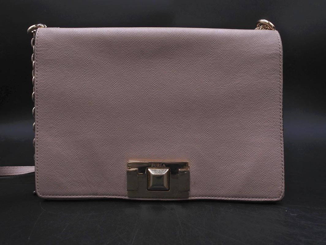 FURLA フルラ F7731 レザー ショルダー バッグ ベージュ ■■ ☆ eac6 レディース【USED】【中古】【古着】【ブランド古着買取・販売ABJ】